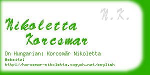 nikoletta korcsmar business card